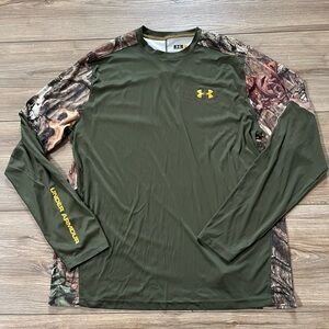 Under Armour Men's Olive and Camo Long Sleeve Tee